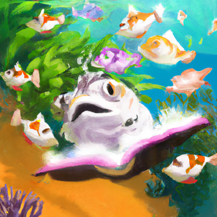 animals like fish corals, marine animals reading list ans checking if he is on it, modern design, for the web, cute, happy, 4k, high resolution, trending in artstation
